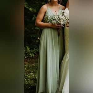David’s bridal sage green dress bridesmaid